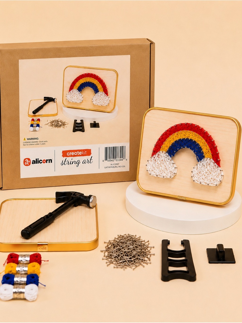 🌈 Rainbow String Art DIY Kit – Create Your Own Colorful Wall Decor